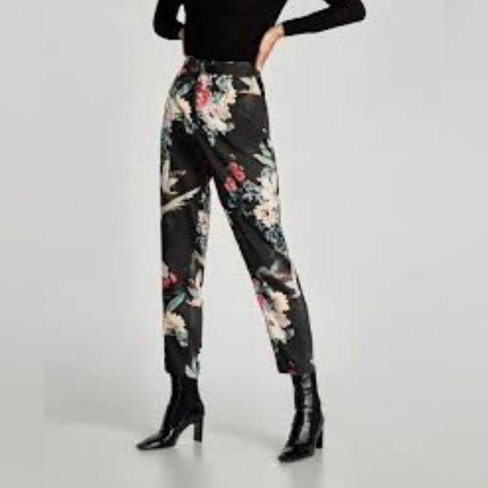 Zara Basic Collection Printed Trousers - image 2